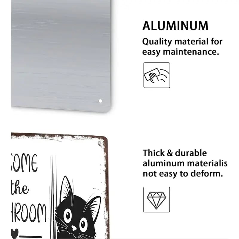 🔥Last day 50% off – Vintage black and white cat wall art