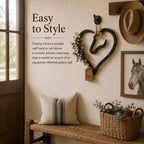 🤎 Western Farmhouse Heart‑Frame Horse‑Head Wall Hanging | Equestrian Porch & Entryway Statement Decor
