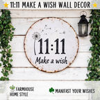 🌼✨Circular Rustic Metal Sign with Dandelion 11:11 Make a Wish Design