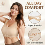 ✨Wireless Support Bra with Front Fastening and Crossed Straps at the Back