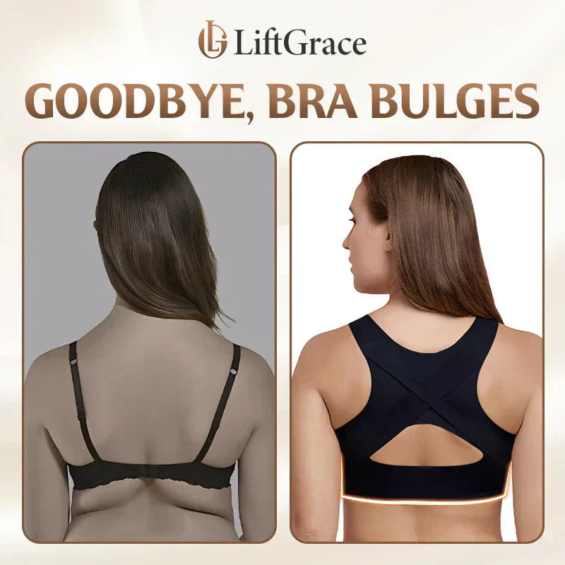 ✨Wireless Support Bra with Front Fastening and Crossed Straps at the Back