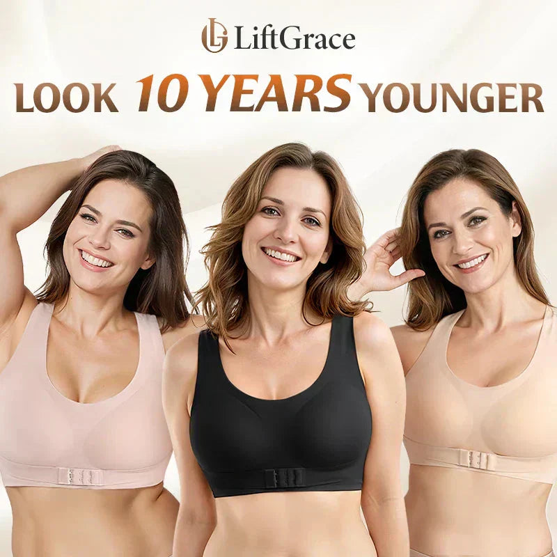 ✨Wireless Support Bra with Front Fastening and Crossed Straps at the Back