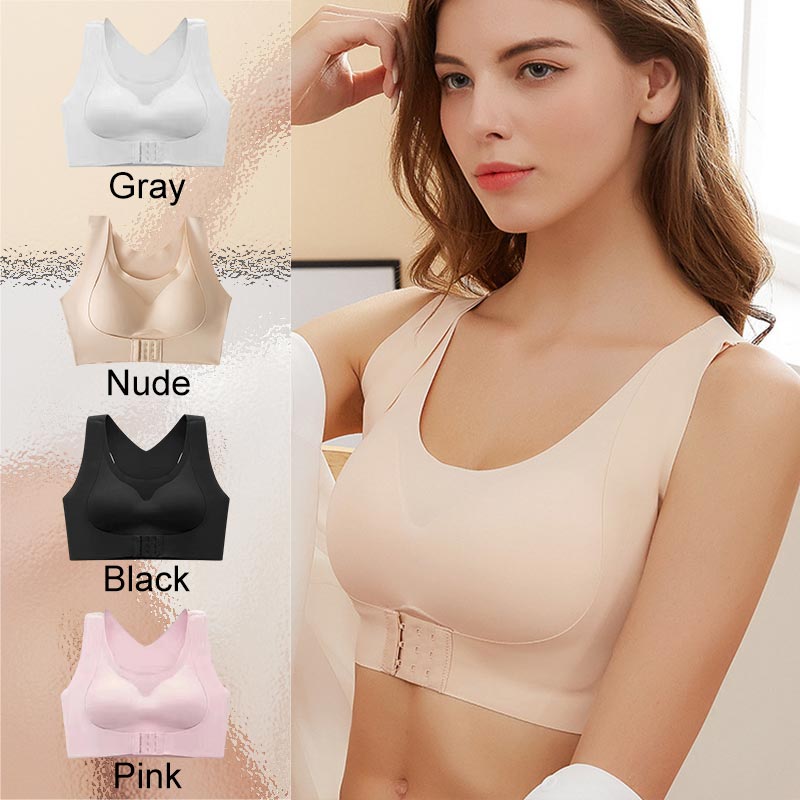 ✨Wireless Support Bra with Front Fastening and Crossed Straps at the Back
