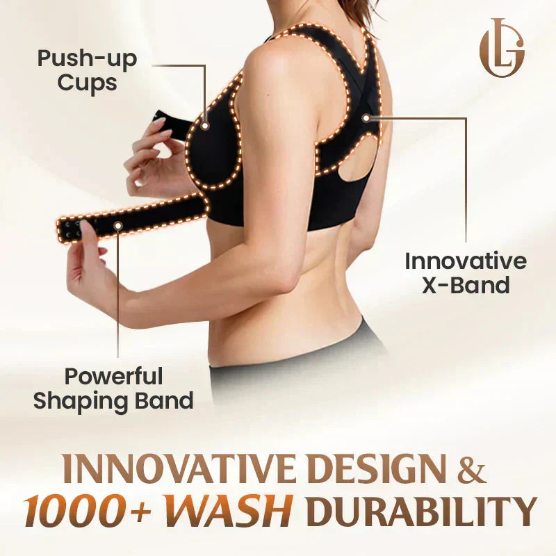 ✨Wireless Support Bra with Front Fastening and Crossed Straps at the Back