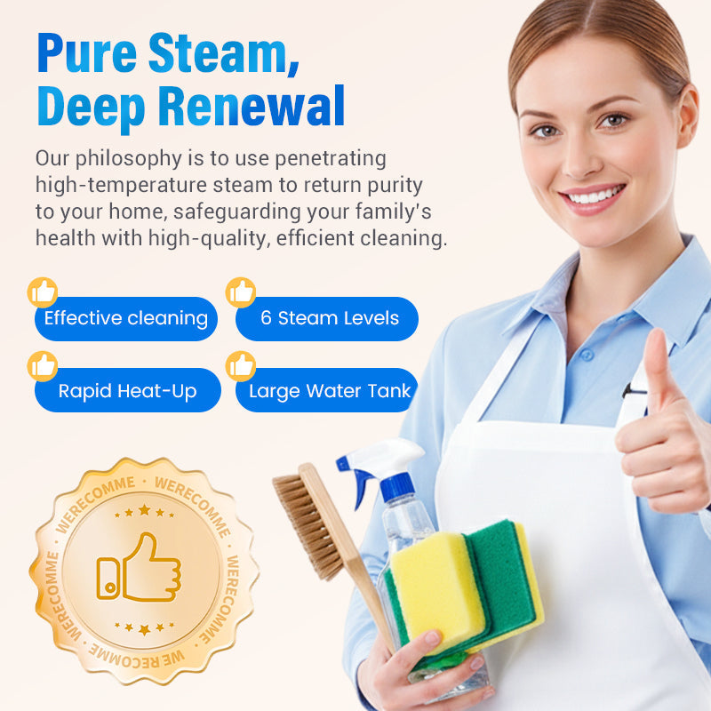 🔥 50% OFF THE MULTI-SURFACE STEAM CLEANER! 💎 105°C High-Pressure Steam, 6 Modes & Chemical-Free ✨