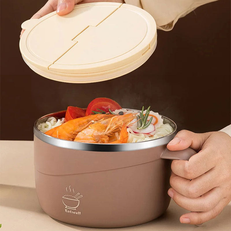 💕304 Stainless Steel Multi-Purpose Anti-Scald Large-Capacity Instant Noodle Bowl Set