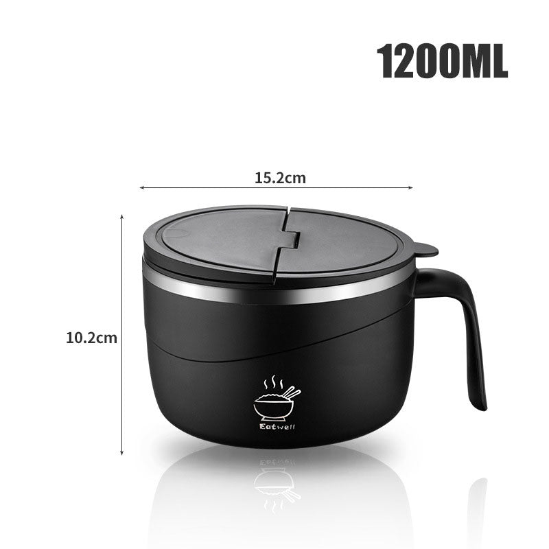 💕304 Stainless Steel Multi-Purpose Anti-Scald Large-Capacity Instant Noodle Bowl Set