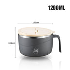 💕304 Stainless Steel Multi-Purpose Anti-Scald Large-Capacity Instant Noodle Bowl Set