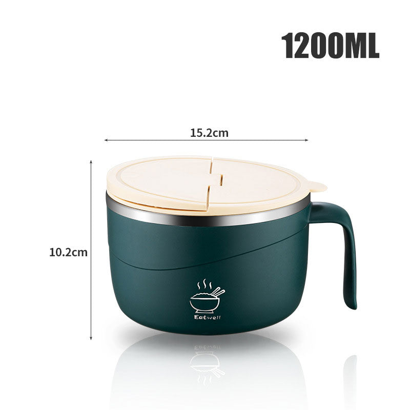 💕304 Stainless Steel Multi-Purpose Anti-Scald Large-Capacity Instant Noodle Bowl Set