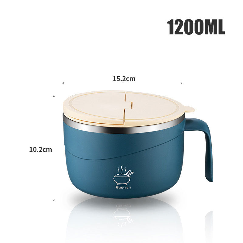 💕304 Stainless Steel Multi-Purpose Anti-Scald Large-Capacity Instant Noodle Bowl Set