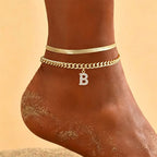📢📢LAST DAY SPECIAL PRICE: ￡6.99!!⏰ ✨ Dainty Layered Gold Initial Anklets – Elegant Design, Lightweight & Adjustable – Perfect for Everyday Charm & Gifting 💛