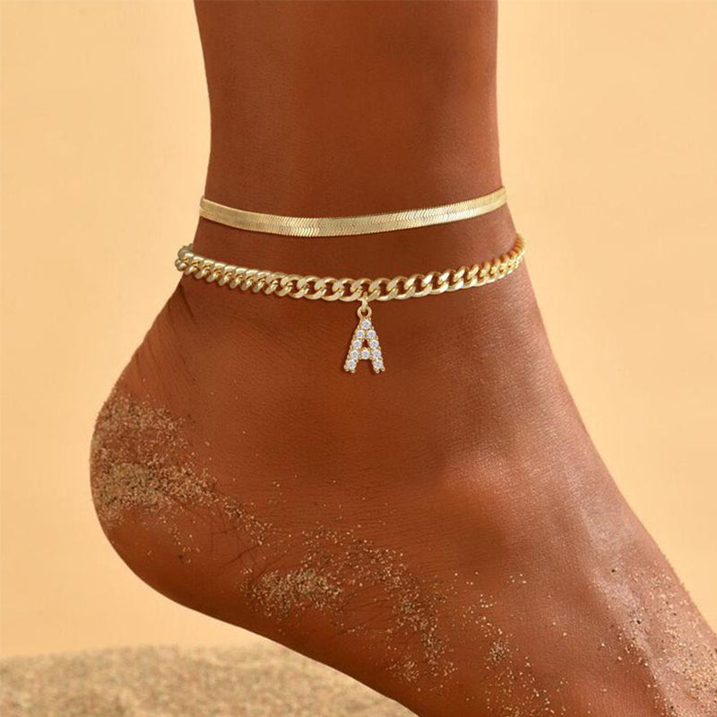 📢📢LAST DAY SPECIAL PRICE: ￡6.99!!⏰ ✨ Dainty Layered Gold Initial Anklets – Elegant Design, Lightweight & Adjustable – Perfect for Everyday Charm & Gifting 💛