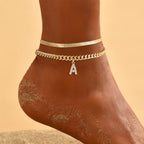 📢📢LAST DAY SPECIAL PRICE: ￡6.99!!⏰ ✨ Dainty Layered Gold Initial Anklets – Elegant Design, Lightweight & Adjustable – Perfect for Everyday Charm & Gifting 💛