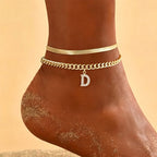 📢📢LAST DAY SPECIAL PRICE: ￡6.99!!⏰ ✨ Dainty Layered Gold Initial Anklets – Elegant Design, Lightweight & Adjustable – Perfect for Everyday Charm & Gifting 💛