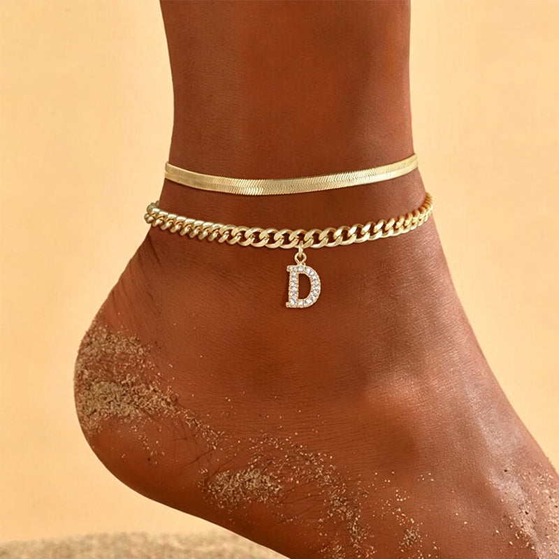 📢📢LAST DAY SPECIAL PRICE: ￡6.99!!⏰ ✨ Dainty Layered Gold Initial Anklets – Elegant Design, Lightweight & Adjustable – Perfect for Everyday Charm & Gifting 💛