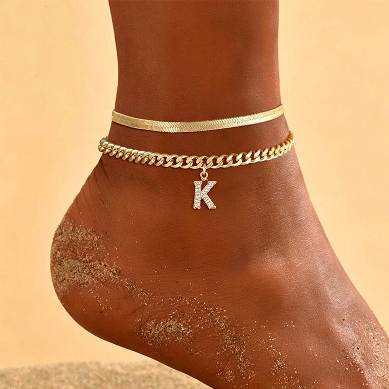 📢📢LAST DAY SPECIAL PRICE: ￡6.99!!⏰ ✨ Dainty Layered Gold Initial Anklets – Elegant Design, Lightweight & Adjustable – Perfect for Everyday Charm & Gifting 💛