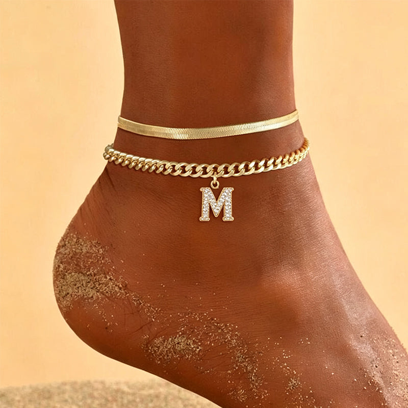📢📢LAST DAY SPECIAL PRICE: ￡6.99!!⏰ ✨ Dainty Layered Gold Initial Anklets – Elegant Design, Lightweight & Adjustable – Perfect for Everyday Charm & Gifting 💛