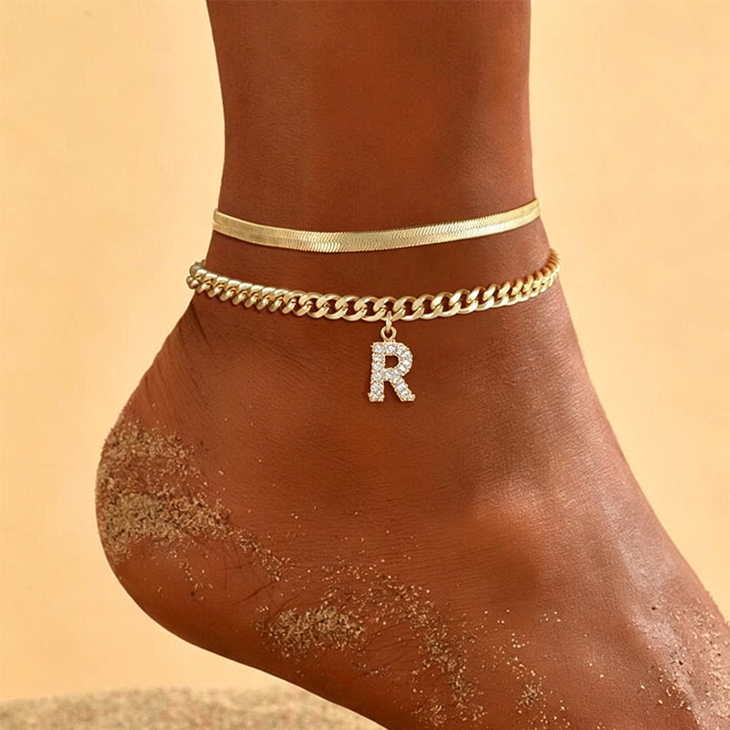 📢📢LAST DAY SPECIAL PRICE: ￡6.99!!⏰ ✨ Dainty Layered Gold Initial Anklets – Elegant Design, Lightweight & Adjustable – Perfect for Everyday Charm & Gifting 💛