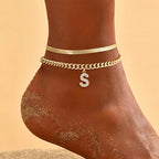 📢📢LAST DAY SPECIAL PRICE: ￡6.99!!⏰ ✨ Dainty Layered Gold Initial Anklets – Elegant Design, Lightweight & Adjustable – Perfect for Everyday Charm & Gifting 💛