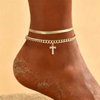 📢📢LAST DAY SPECIAL PRICE: ￡6.99!!⏰ ✨ Dainty Layered Gold Initial Anklets – Elegant Design, Lightweight & Adjustable – Perfect for Everyday Charm & Gifting 💛