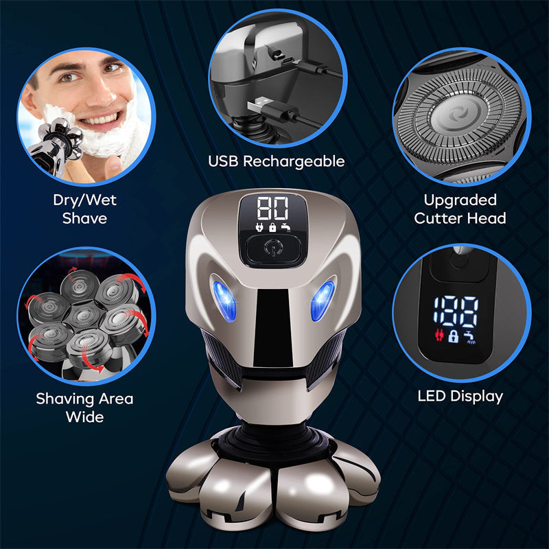 🪒 7D Floating‑Blade Head Shaver Kit ✨ All‑In‑One Grooming Tool for Bald Men