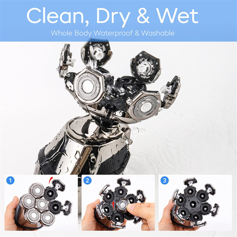 🪒 7D Floating‑Blade Head Shaver Kit ✨ All‑In‑One Grooming Tool for Bald Men