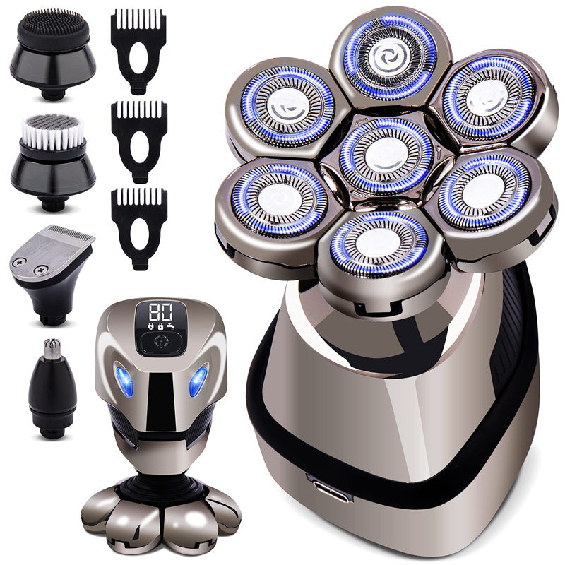 🪒 7D Floating‑Blade Head Shaver Kit ✨ All‑In‑One Grooming Tool for Bald Men