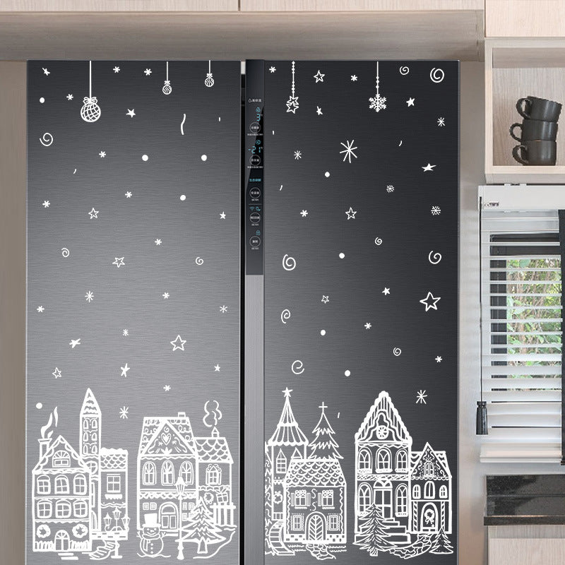❄️ Christmas Winter Village Window Clings – Static Reusable Glass Decor, No Glue Needed