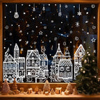 ❄️ Christmas Winter Village Window Clings – Static Reusable Glass Decor, No Glue Needed