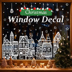 ❄️ Christmas Winter Village Window Clings – Static Reusable Glass Decor, No Glue Needed