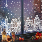 ❄️ Christmas Winter Village Window Clings – Static Reusable Glass Decor, No Glue Needed