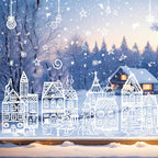 ❄️ Christmas Winter Village Window Clings – Static Reusable Glass Decor, No Glue Needed