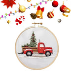 ❄️ Winter Snowy Village Embroidery Kit – Beginner Christmas Craft With Embroidery Hoop