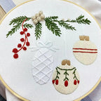 ❄️ Winter Snowy Village Embroidery Kit – Beginner Christmas Craft With Embroidery Hoop