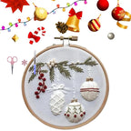 ❄️ Winter Snowy Village Embroidery Kit – Beginner Christmas Craft With Embroidery Hoop